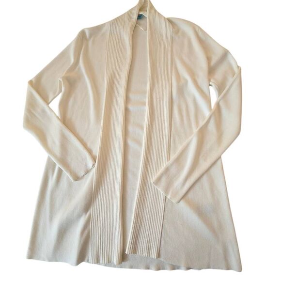 J. McLaughlin Womens Open Front Knitted Cardigan Sweater Off White Small - Picture 5 of 11
